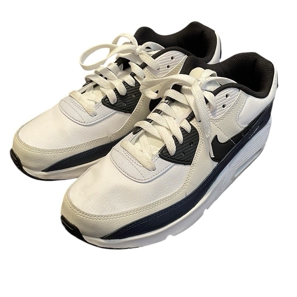 NIKE | Boy's Air Max 90 LTR Thunder Blue/Phantom‎ Gray/Black Sneakers Size 7Y